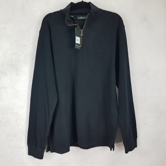 NEW Rodd & Gunn Men's L Alton 1/4 Zip Pullover Sweater Cardigan Black $99